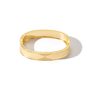 Square Bangle <b>Bracelet</b> Gold And Silver <b>Copper</b> Alloy Geometry Star Pattern Unisex Jewelry Gift - Product Image 5