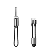 Kabel USB Braided Pengisian Cepat 65W 3A Tipe-C RC-140 untuk Ponsel & Power Bank - Adaptor Gantungan Kunci Portabel