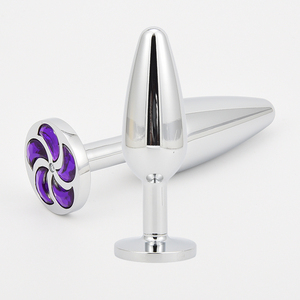 Neuheiten Adult <span class=keywords><strong>Fun</strong></span> Sexspielzeug Lila Blumen form Abnehmbare Bullet Butt Plug <span class=keywords><strong>Ass</strong></span> Lock - Product Image 1