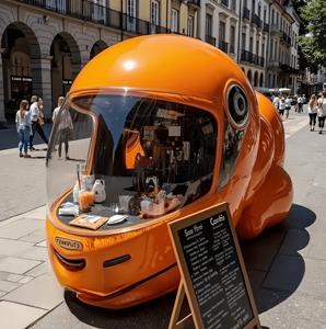 หมวกกันน็อคมอเตอร์ไซค์ทรงสี่เหลี่ยมทำจากไฟเบอร์กลาส รูปปั้นร้านกาแฟ-เครื่องใช้ในครัวเรือน ขนาดและสีที่กำหนดเองได้ - Product Image 3