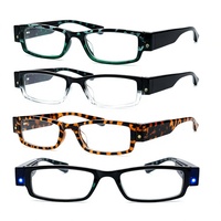 Lunettes de lecture LED simples en gros, lunettes presbyopes éclairées par LED, grossissement 180 %, éclairage, lunettes adaptées aux seniors