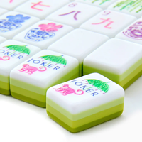 Großhandel Maßgefertigtes 4-Schicht-Acryl-Mahjong-Spiel Luxuriöses Umweltfreundliches Faltbares Unterhaltungsspiel für Kinder in Limettengrün Vorrätig