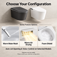 Bidet intelligent mural sans réservoir pour femme, avec télécommande, séchage à air chaud, chasse d'eau automatique, capteur, style japonais