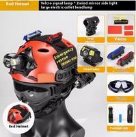 Casque de sauvetage NDK personnalisé avec 8 accessoires, réglage rapide du bouton, randonnée en plein air, rouge, ABS durable, nylon