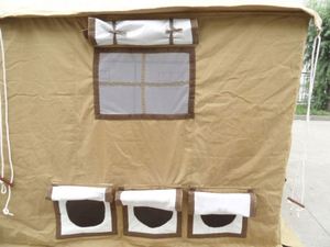 Tente de camping en toile kaki imperméable quatre saisons, 6-8 personnes, deux chambres, salon, certifiée CE, Tenda Fire de luxe - Product Image 2