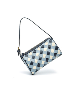 Bolsos de Hombro de Cuero Tejido Personalizados de Moda, Bolsos de Mano de Marcas Famosas con Cierre de Cremallera y Diseño de Diamantes para Mujer - Product Image 2