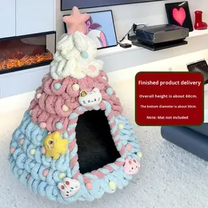 Noel ağacı Pet House köpek evi bitmiş DIY kiti çevre dostu katı düğme kapatma keçe koni klasik kapalı açık tüm - Product Image 5