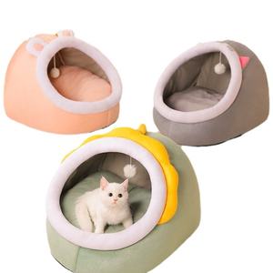 Chenil pour animaux de compagnie quatre saisons tissu à motif solide semi-fermé chaud en hiver avec boîtes d'emballage pour chats chiens choix populaire - Product Image 1
