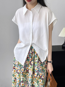 <span class=keywords><strong>Camicia</strong></span> monopetto di marca di fascia alta da donna semplici camicie larghe senza maniche a tracolla - Product Image 4