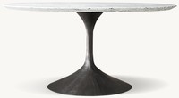 Table à manger ronde de luxe avec plateau en marbre, base en forme de tulipe moderne, table en pierre naturelle pour hôtel, villa, salle à manger, ensemble de meubles