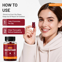 Gommes multivitaminées pour hommes YTBIO avec vitamines C, D et zinc pour le soutien immunitaire et énergétique, étiquette privée OEM