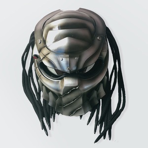 Casco de Motocicleta <span class=keywords><strong>con</strong></span> Certificación DOT, Diseño Iron Blood Warrior Predator, Personalizado, Retro, <span class=keywords><strong>con</strong></span> Trenzas Sucias y Máscara Completa - Product Image 3