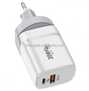 20W Fast Charger Travel Wall Charger QC3.0 Smartphone Charger USB A+<b>Type</b> <b>C</b> Dual Port Charging Block - Product Image 4