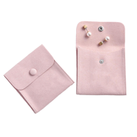 Kantong Perhiasan Kulit PU dengan Logo Custom, Logo Embos, Amplop dan Kantong Datar dengan Kancing, Kemasan Perhiasan, Pochette Bijoux, Sieraden Tas