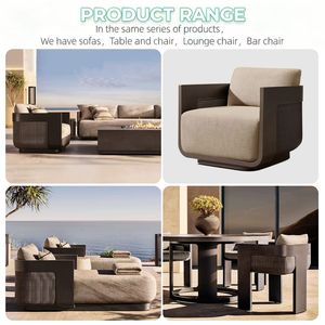 Conjunto <span class=keywords><strong>de</strong></span> Sofás Modernos <span class=keywords><strong>de</strong></span> Aluminio para Exteriores con Cojines Impermeables - Muebles Duraderos y Ecológicos para Patio <span class=keywords><strong>de</strong></span> Villa, Hotel, Resort y Jardín - Product Image 6