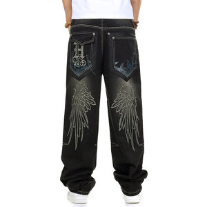 <span class=keywords><strong>Jeans</strong></span> a Gamba Larga da Uomo, Stile Hip Hop e Skateboard, Taglie Forti, <span class=keywords><strong>Jeans</strong></span> Baggy per Rapper, Pantaloni <span class=keywords><strong>Jeans</strong></span> Rilassati - Product Image 2