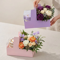 Boîte à fleurs en carton ondulé recyclable, boîte à gâteau portable en forme de L, emballage en papier pour cadeaux de luxe, emballage durable pour boulangerie
