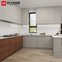 Meubles de cuisine laqués modernes sur mesure PA, armoires de garde-manger modulaires pour projets d'appartements, vente en gros