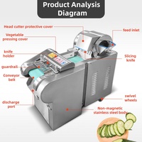Machine à découper les légumes électrique professionnelle pour les usines de transformation des légumes, multifonctionnelle pour la découpe des pommes de terre et des oignons