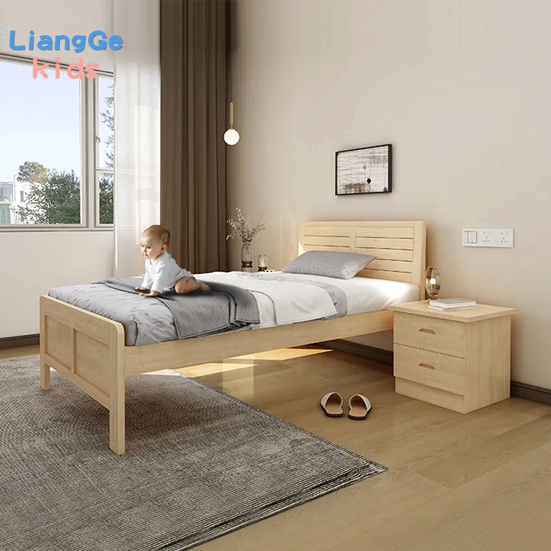 OEM Custom Wooden Montessori Bed Kids Bedroom Furniture Wood Safety Guardrail Toddler Bed Frame For Boys And Girls
