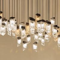 Lampe suspendue en verre artisanal sur mesure, style minimaliste, hauteur réglable, longue suspension pour appartement et salon