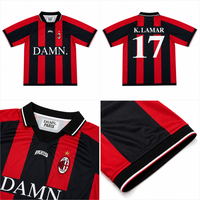 Maillot de football unisexe pour adultes, style rétro, col en V, imprimé numérique, respirant, 100% polyester, surdimensionné, été