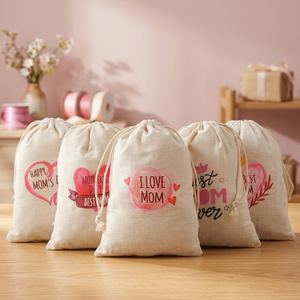 Customized Logo Printed Recycled Natural Cotton <b>Drawstring</b> <b>Bags</b> Jewelry Pouch Muslin <b>Bag</b> Cotton Pouch High Quality Cord Closure - Product Image 1