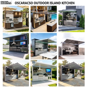 Armoire de rangement modulaire en acier inoxydable, ignifuge et écologique, de qualité commerciale, pour cuisine extérieure, avec robinet et ensemble d'appareils de repas - Product Image 5