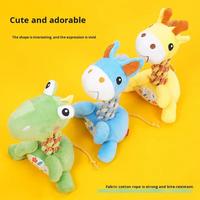 Jouet pour chien en corde pelucheuse durable pour mâcheurs agressifs, jouet interactif en forme d'animal pour le nettoyage des dents, pour chiens de petite et moyenne taille, OEM