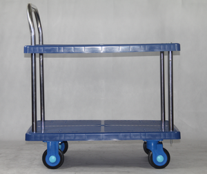 <strong>Big</strong> Load Double Layered Silent Four-Wheel Platform Material <strong>Cart</strong> Without Guardrails 300kg Capacity - Product Image 3