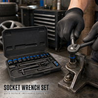 Kit d'outils de réparation automobile manuel OEM 24 pièces en acier au chrome-vanadium, ensemble complet de clés à douille et clés à cliquet robustes