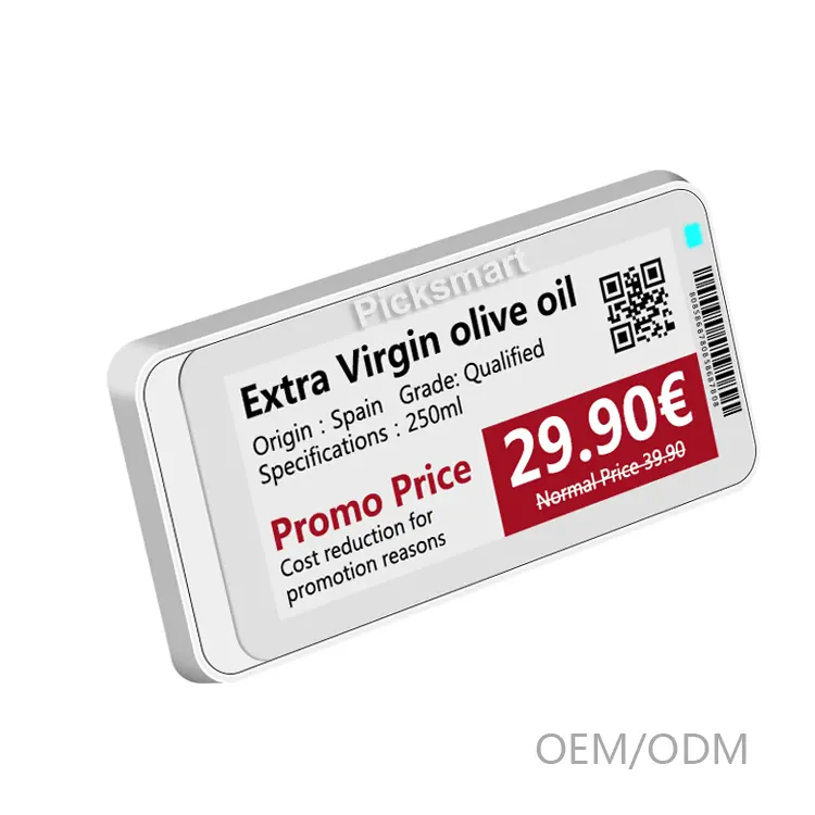Picksmart etiqueta de prateleira eletrônica, 2.9 polegadas, etiqueta digital, preço epd, e-ink, display de papel, tela colorida, imperdível