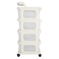 Chariot de rangement mobile en plastique avec tiroirs, pour collations et jouets, facile à assembler, pour salon