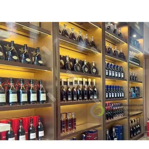 Expositor de álcool com led, prateleira para licor e garrafas, suporte para exibição de copos de vinho