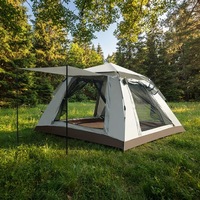 Tente de camping automatique haute performance en tissu Oxford 210D avec poteaux en fibre de verre, imperméable, pour toutes les saisons, camping en plein air