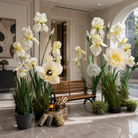 Support de fleurs artificielles géantes en papier blanc Iris pour mariage, jardin, événement, affichage floral commercial, conception personnalisée, usine