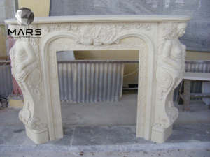 Hanging Fireplace Mantel and Stone Fireplace for TV Stand and Accessories and <strong>Marble</strong> Fireplace Insert <strong>Hearth</strong> <strong>Slab</strong> - Product Image 4