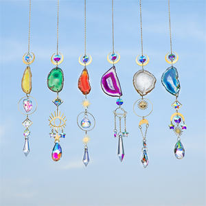 गर्म बिक्री क्रिस्टल हस्तनिर्मित पेलेंट उपचार इंद्रधनुष एगेट टुकड़ा कच्चे पत्थर सूरज कैचर के लिए फांसी खिड़की कार - Product Image 2