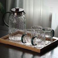 Théière en verre écologique pour salon Superfit Ensemble de tasses à eau de grande capacité Résistant à la chaleur Design moderne Pichet à eau froide Arbre
