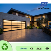 Puerta de Garaje Automática Moderna, Impermeable, con Marco de Aleación de Aluminio Industrial Personalizado y Vidrio Esmerilado, 5 Años de Garantía, para Villas y Almacenes