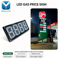 Panneau LED blanc 18 pouces 8888 pour affichage des prix de l'essence en extérieur, station-service, affichage du carburant, station-service Mexique