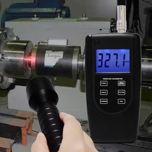 เครื่องวัดความเร็วรอบแบบดิจิตอล เซ็นเซอร์เพียโซอิเล็กทริก วัดความถี่ RPM Hz เครื่องวัดการหมุนของเครื่องจักร เครื่องทดสอบการหมุนของภาพ - Product Image 2