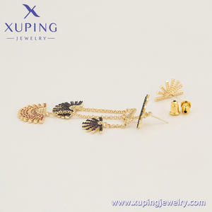 Pendientes-1007 Joyería XUPING Pendientes Asimétricos Personalizados Chapados en Oro de 14K Joyería de Cobre Pendientes de Mujer de Lujo - Product Image 5