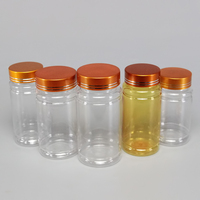 Bouteilles d'emballage en plastique pour pilules de vitamines et médicaments, forme cylindrique, 80 ml, 100 ml, 120 ml, 150 ml, avec bouchon à vis