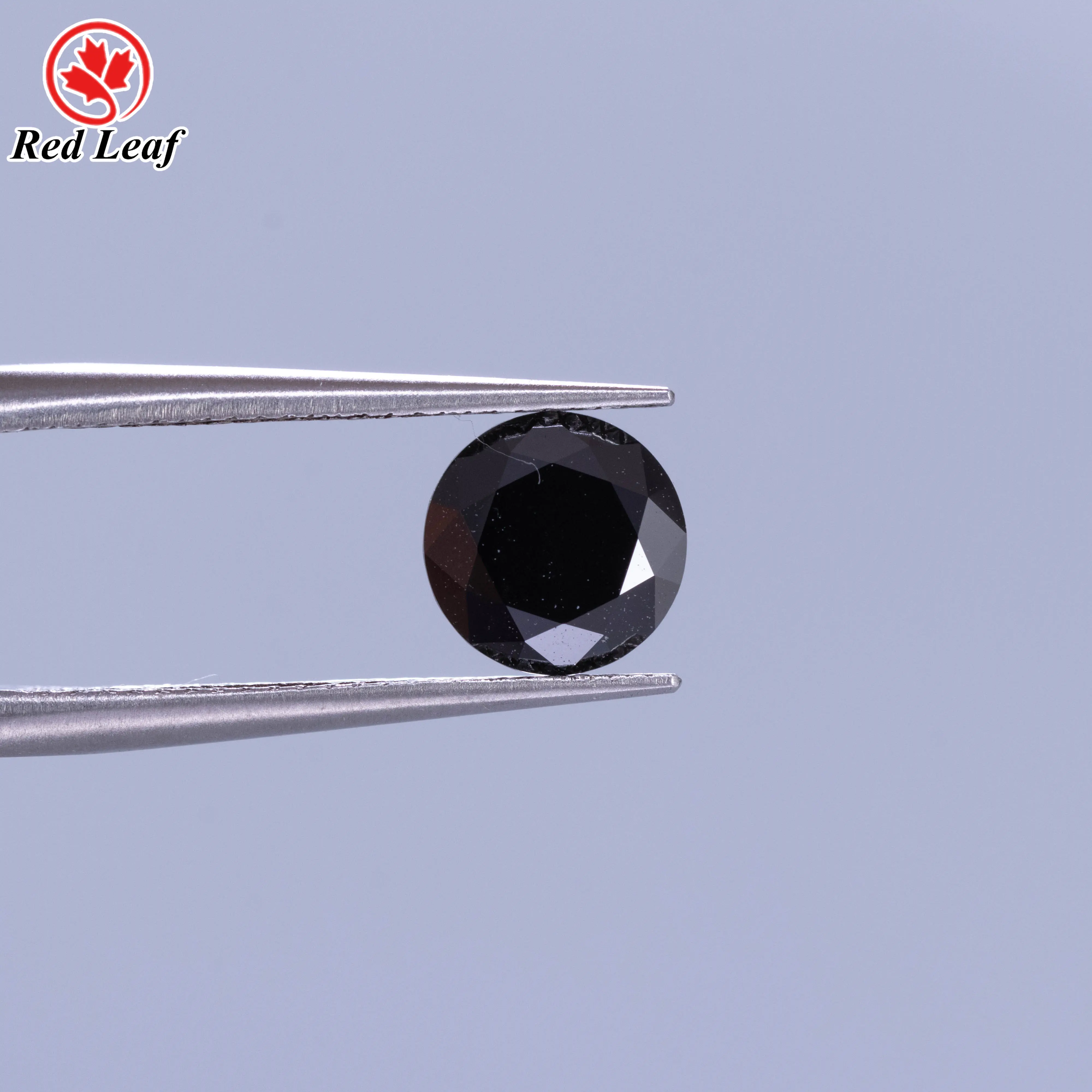 Redleaf gems gra sertifikat bulat longgar grosir Moissanite berlian warna asli bentuk disesuaikan hitam