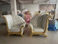 Chaise de trône de mariage en cuir blanc de luxe moderne meubles d'hôtel en gros pour les loisirs à domicile