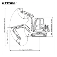 Mini-excavatrice sur chenilles TITAN TE40 de 4 tonnes, moteur 0,11 m, godet de 17,1/18,2 kW, haute efficacité, certifiée CE EPA EURO 5