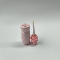 Tube vide rose 5g transparent pour brillant à lèvres, conteneur pour pinceau de maquillage / flacon en plastique pour baume à lèvres, crème de soin personnel, crème cosmétique