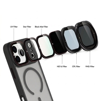 Kit de filtres magnétiques pour photographie mobile : UV, Black Mist, CPL, polarisant, VND, ND pour iPhone 16/17/18 Pro Max avec étui
