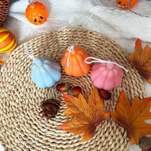 Handmade Pumpkin Shaped Scented <b>Candle</b> <b>Set</b> Multi‑color Fall Harvest Decor <b>Candle</b> For Halloween Home Table Atmosphere Ornament - Product Image 6
